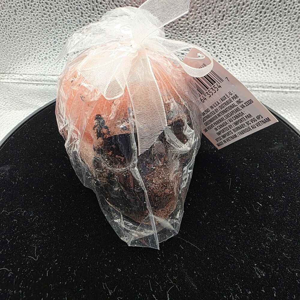 Bleeding Skull Candle Decorative Single Wick Unscented Orange/Black 7 oz